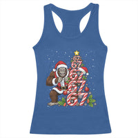 Trending Six Seven Meme Bigfoot Christmas Tree Racerback Tank Top Holiday Gift - Wonder Print Shop