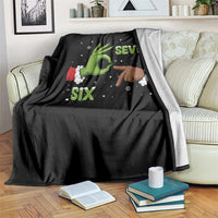 Funny Green And Bigfoot Six Seven Meme Throw Blanket Christmas Trend Gift - Wonder Print Shop