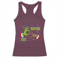 Funny Green And Bigfoot Six Seven Meme Racerback Tank Top Christmas Trend Gift - Wonder Print Shop