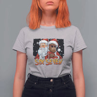 Six Seven Meme Santa Bigfoot T Shirt For Women 67 Viral Gen Alpha Slang Christmas Gift - Wonder Print Shop