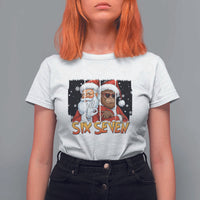 Six Seven Meme Santa Bigfoot T Shirt For Women 67 Viral Gen Alpha Slang Christmas Gift - Wonder Print Shop