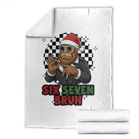 Biker Santa Six Seven Bruh Throw Blanket Christmas Gift For Gen Z - Wonder Print Shop