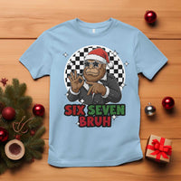 Biker Santa Six Seven Bruh T Shirt Christmas Gift For Gen Z - Wonder Print Shop