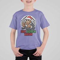 Biker Santa Six Seven Bruh T Shirt For Kid Christmas Gift For Gen Z - Wonder Print Shop