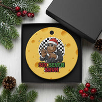 Biker Santa Six Seven Bruh Ceramic Ornament Christmas Gift For Gen Z - Wonder Print Shop