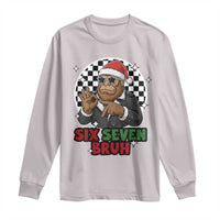 Biker Santa Six Seven Bruh Long Sleeve Shirt Christmas Gift For Gen Z - Wonder Print Shop