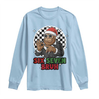 Biker Santa Six Seven Bruh Long Sleeve Shirt Christmas Gift For Gen Z - Wonder Print Shop