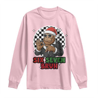 Biker Santa Six Seven Bruh Long Sleeve Shirt Christmas Gift For Gen Z - Wonder Print Shop