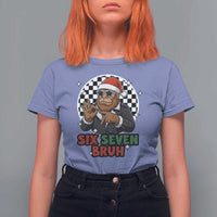 Biker Santa Six Seven Bruh T Shirt For Women Christmas Gift For Gen Z - Wonder Print Shop