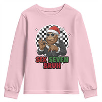 Biker Santa Six Seven Bruh Youth Sweatshirt Christmas Gift For Gen Z - Wonder Print Shop