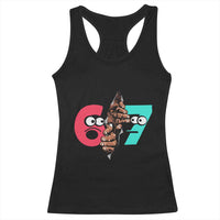 Bigfoot Six Seven Meme Racerback Tank Top 67 Viral Gen Alpha Slang Gift - Wonder Print Shop