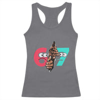 Bigfoot Six Seven Meme Racerback Tank Top 67 Viral Gen Alpha Slang Gift - Wonder Print Shop