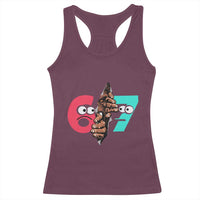 Bigfoot Six Seven Meme Racerback Tank Top 67 Viral Gen Alpha Slang Gift - Wonder Print Shop