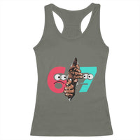 Bigfoot Six Seven Meme Racerback Tank Top 67 Viral Gen Alpha Slang Gift - Wonder Print Shop