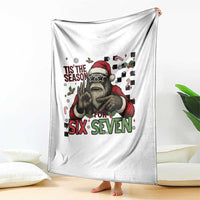 Funny Bigfoot Santa Tis The Season For Six Seven Meme Throw Blanket Christmas Gift - Wonder Print Shop