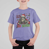 Funny Bigfoot Santa Tis The Season For Six Seven Meme T Shirt For Kid Christmas Gift - Wonder Print Shop
