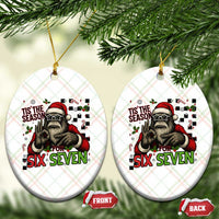 Funny Bigfoot Santa Tis The Season For Six Seven Meme Ceramic Ornament Christmas Gift - Wonder Print Shop