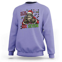 Funny Bigfoot Santa Tis The Season For Six Seven Meme Sweatshirt Christmas Gift - Wonder Print Shop