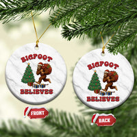 Funny Bigfoot Santa Believes Six Seven Meme Ceramic Ornament Trendy Gen Z Xmas Gift - Wonder Print Shop