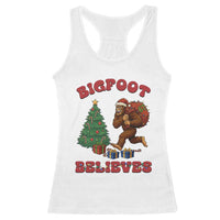 Funny Bigfoot Santa Believes Six Seven Meme Racerback Tank Top Trendy Gen Z Xmas Gift - Wonder Print Shop