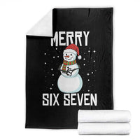 Funny Snowman Merry Six Seven Meme Throw Blanket Christmas Trending 67 Gift - Wonder Print Shop