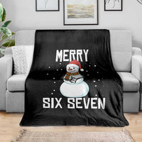 Funny Snowman Merry Six Seven Meme Throw Blanket Christmas Trending 67 Gift - Wonder Print Shop