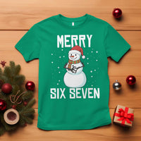 Funny Snowman Merry Six Seven Meme T Shirt Christmas Trending 67 Gift - Wonder Print Shop