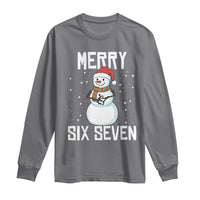 Funny Snowman Merry Six Seven Meme Long Sleeve Shirt Christmas Trending 67 Gift - Wonder Print Shop