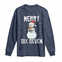Funny Snowman Merry Six Seven Meme Long Sleeve Shirt Christmas Trending 67 Gift - Wonder Print Shop