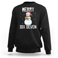Funny Snowman Merry Six Seven Meme Sweatshirt Christmas Trending 67 Gift - Wonder Print Shop