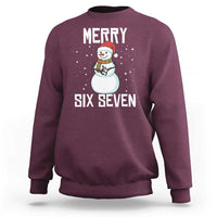 Funny Snowman Merry Six Seven Meme Sweatshirt Christmas Trending 67 Gift - Wonder Print Shop