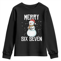 Funny Snowman Merry Six Seven Meme Youth Sweatshirt Christmas Trending 67 Gift - Wonder Print Shop