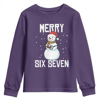 Funny Snowman Merry Six Seven Meme Youth Sweatshirt Christmas Trending 67 Gift - Wonder Print Shop