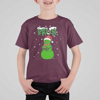 Funny Green Snowman Six Seven Meme T Shirt For Kid Christmas Gift For Gen Z - Wonder Print Shop