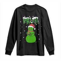 Funny Green Snowman Six Seven Meme Long Sleeve Shirt Christmas Gift For Gen Z - Wonder Print Shop
