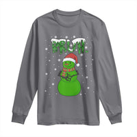 Funny Green Snowman Six Seven Meme Long Sleeve Shirt Christmas Gift For Gen Z - Wonder Print Shop