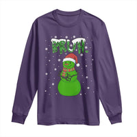 Funny Green Snowman Six Seven Meme Long Sleeve Shirt Christmas Gift For Gen Z - Wonder Print Shop