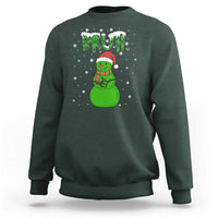 Funny Green Snowman Six Seven Meme Sweatshirt Christmas Gift For Gen Z - Wonder Print Shop