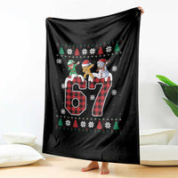 Funny Gen Z Alpha Ugly Xmas Gift Throw Blanket Gingerbread Snowman Elf Dabbing - Wonder Print Shop
