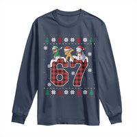 Funny Gen Z Alpha Ugly Xmas Gift Long Sleeve Shirt Gingerbread Snowman Elf Dabbing - Wonder Print Shop