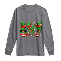 Funny Elf Dab Six Seven Meme Long Sleeve Shirt Christmas Trending 67 Gift - Wonder Print Shop