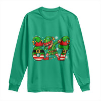 Funny Elf Dab Six Seven Meme Long Sleeve Shirt Christmas Trending 67 Gift - Wonder Print Shop