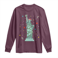 Statue Of Liberty Six Seven Meme Long Sleeve Shirt Gen Alpha 67 Trend Christmas Gift - Wonder Print Shop