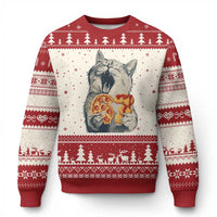 Six Seven Meme Cat 67 Pizza Nugget Ugly Christmas Sweater Funny Gen Alpha 67 Trend Gift - Wonder Print Shop