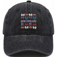 Coquette NE Football Fan Washed Cotton Baseball Cap Gift For Women