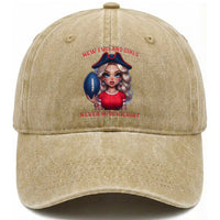 Funny East Coast Football Girl Fan Washed Cotton Baseball Cap NE Girls Never Miss Kickoff