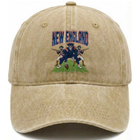 NE Gothic Skeleton Washed Cotton Baseball Cap Football Lover Gift