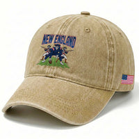 NE Gothic Skeleton Washed Cotton Baseball Cap Football Lover Gift