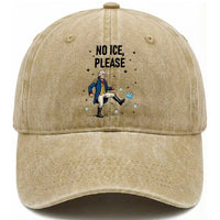 Funny George Washington Washed Cotton Baseball Cap No Ice Please