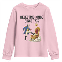 Funny George Washington Protest Youth Sweatshirt Rejecting Kings Since 1776